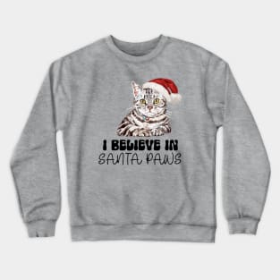 Funny Cat Santa Paws Christmas Crewneck Sweatshirt